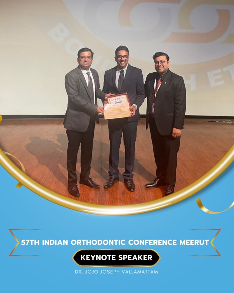 Dr.Jojo Joseph vallamattam( Aiwary Orthodontist) Presented a topic of interest as a keynote speaker at 57 th National Conference of the Indian Orthodontic Society in Goa
